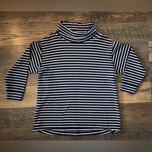 Lands'‎ End women's navy white striped turtleneck pullover drawstring Size 1X